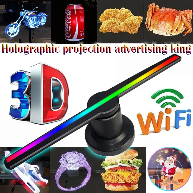 3D Голограмма AD рекламный вентилятор для проектора световой дисплей голографический светодиодный голограмма wifi настенные фото-картины под заказ видео 224 лампы бусины