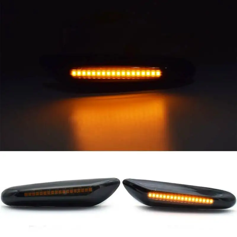 

2pcs LED Dynamic Smoke Side Marker Lights Turn Signal Indicator Mirror Flashing Repeater Blinker For BMW E90 E92 E60 E87 E82