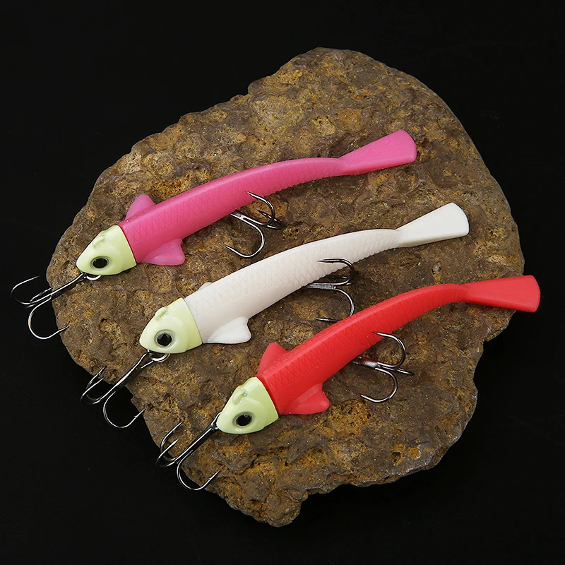Ardea Silicone Bait jigging slow 3pcs Lead Fish Lure Hook Swimbait Trout Rotate Carp Wobblers Baitfishing Fishing Tackle | Спорт и