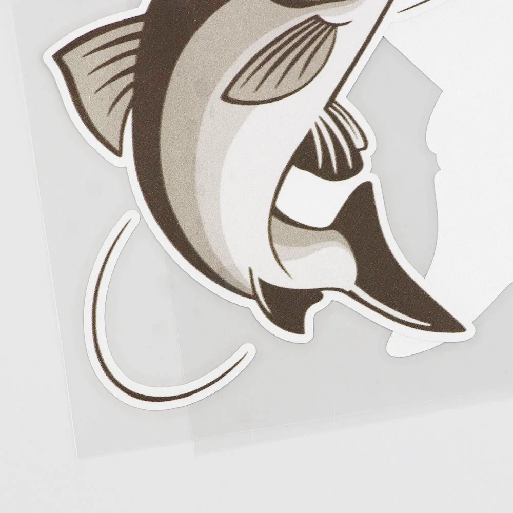 

YJZT 14.1CMX13.7CM Individualization Fish Car Sticker Fish Hook Pvc Decal Decorate 6A-0173
