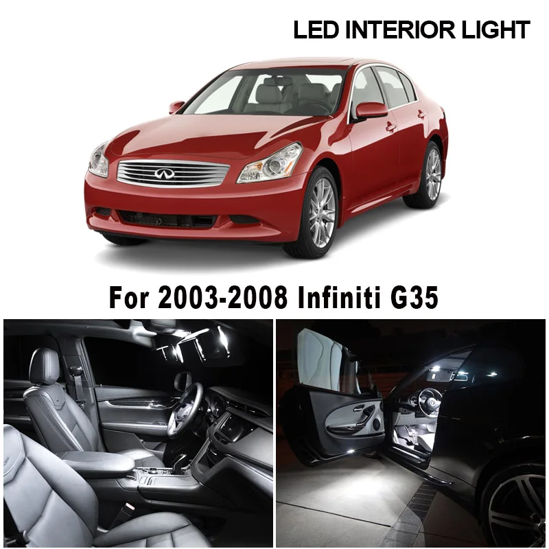 

12 шт., лампа для внутреннего светильник Infiniti G35 2003 2004 2005 2006 2007 2008