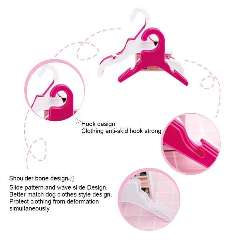 

Pet Plastic Clothes Rack Children's Small Hanger Pet Supplies Non-slip Children's Small Hanger Household Cute Fashion Pet Hanger