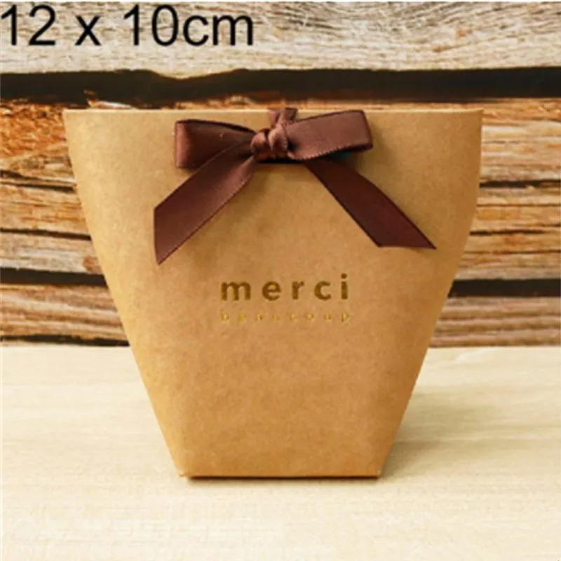 Merci 12x10cm 5 шт. Merci спасибо черный белый бронзированный мешок конфеты спасибо Свадебные сувениры Подарочная коробка посылка подарок на день рождения - Цвет: Merci 12x10cm