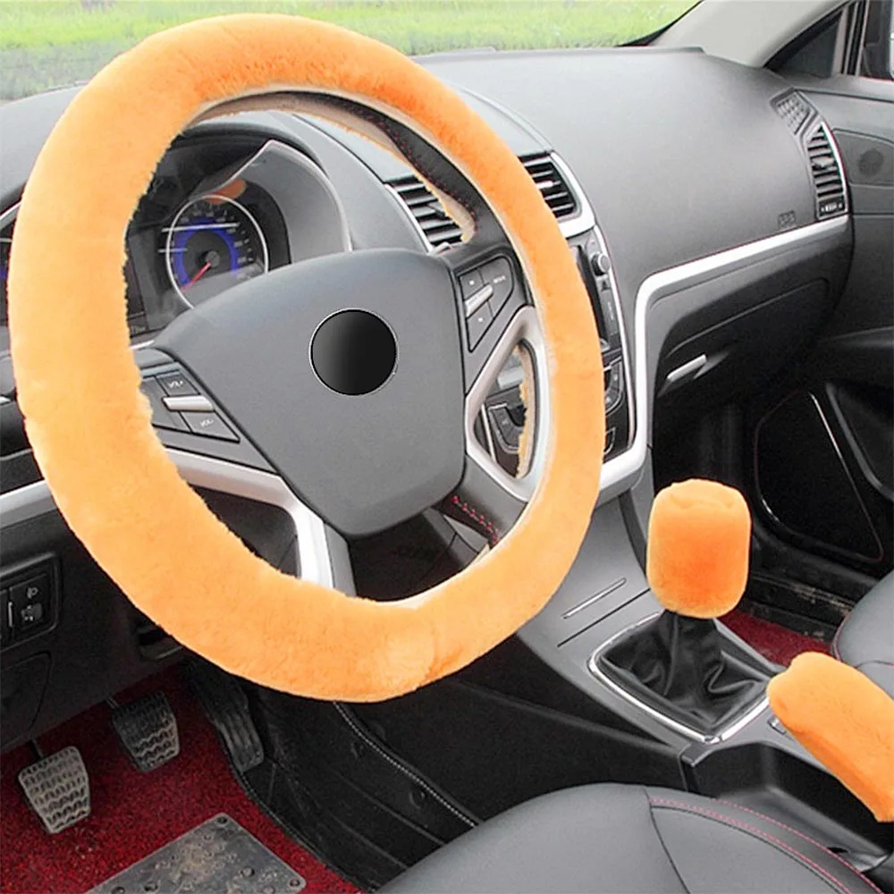 DJSona 2018 новая зимняя искусственная шерсть чехол рулевого колеса автомобиля для