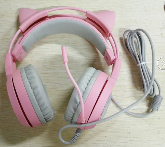 SOMIC G951S розовые наушники с кошачьими ушками с шумоподавлением Проводная игровая гарнитура Вибрация 3,5 мм гарнитура с микрофоном для ПК