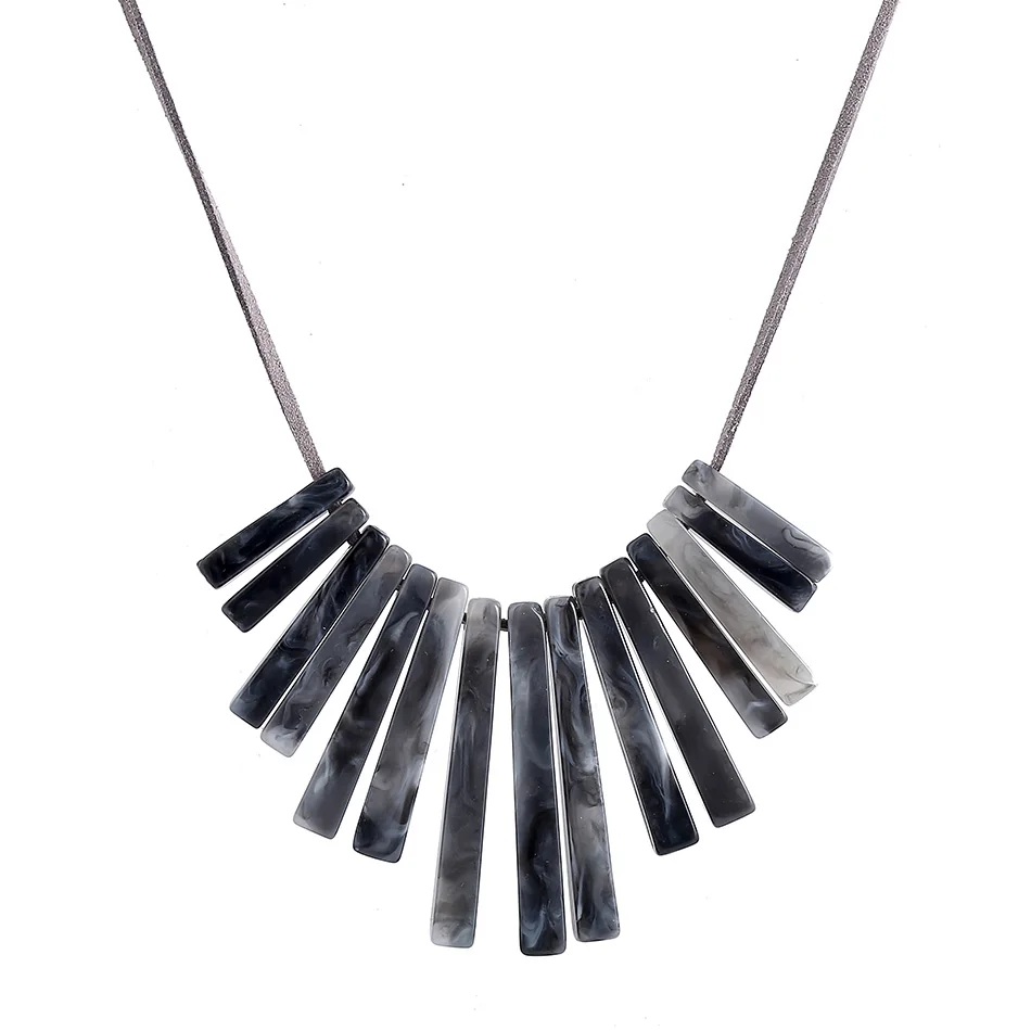 Match-Right Women Trendy Korean Velvet Chain Statement Necklace with Stone For Women Jewelry YJZ-8074 - Окраска металла: as picture