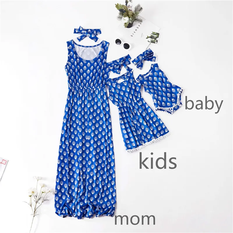 Винтажная одежда bunvel для мамы и меня комбинезон богемная Цветочная туника