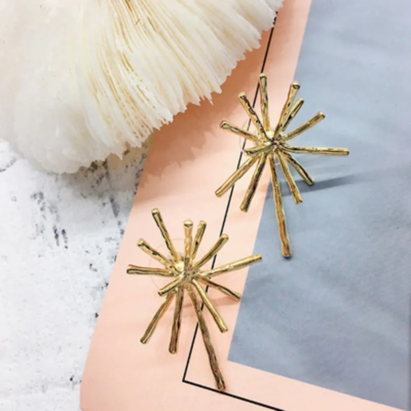 Женские серьги гвоздики в Корейском стиле с жемчугом и геометрическим рисунком