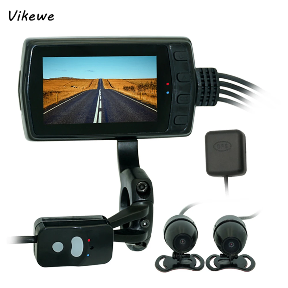 Vikewe 1080P GPS WIFI Водонепроницаемая камера для мотоцикла видеорегистратор передняя