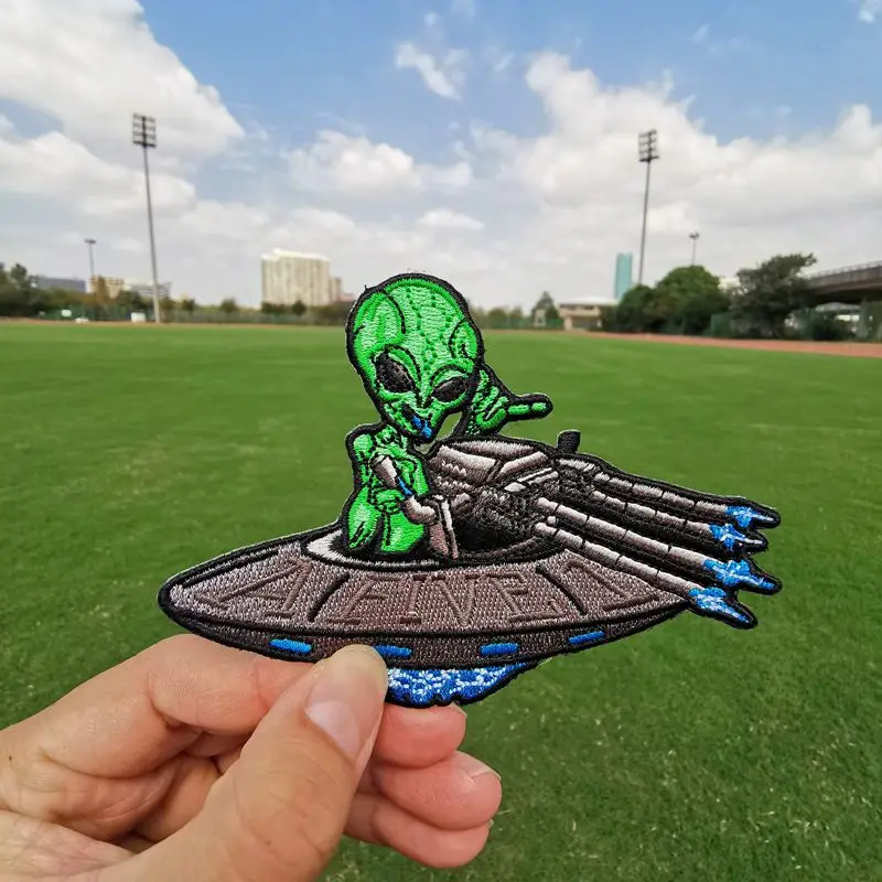 Prajna UFO патчи для одежды Alien вышитые железные нашивки на одежде значки планеты