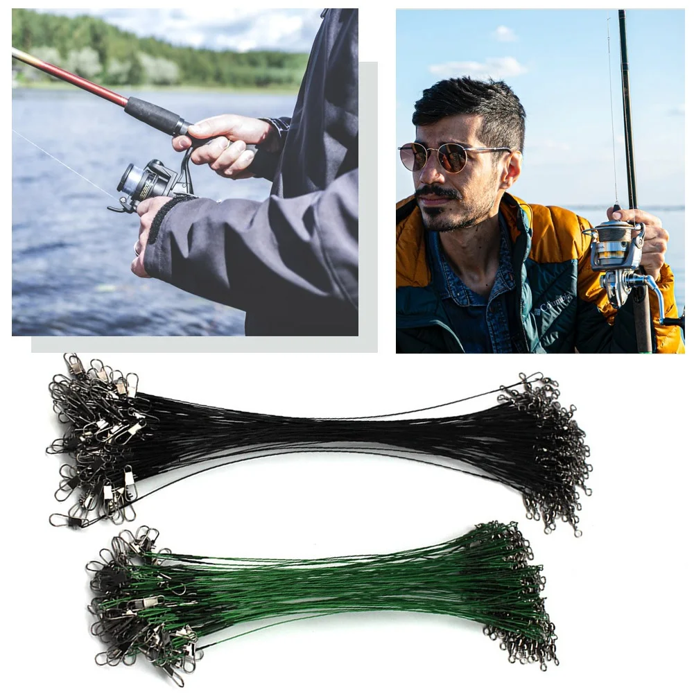 

20Pcs Anti-bite Fishing Leader Wire Stainless Steel Line Wire Leader Fishing Tools