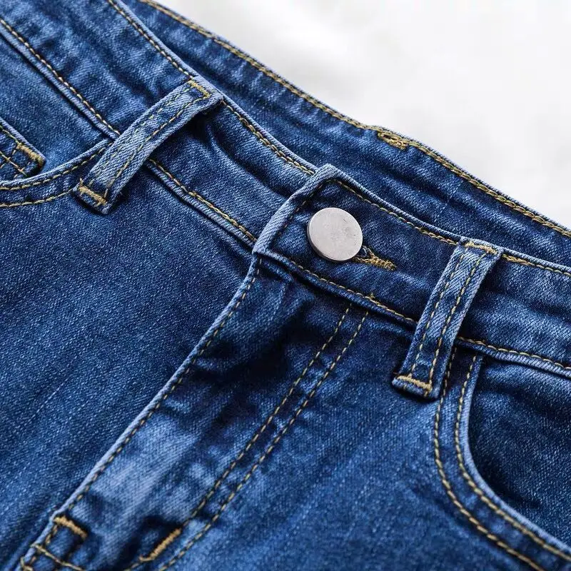 Джинсы женские облегающие брюки-карандаш из денима Стрейчевые джинсы до