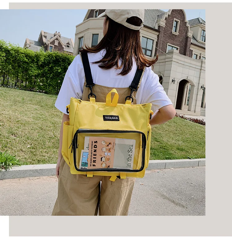 Вместительный прозрачный рюкзак с карманами для женщин и девушек 2021 - купить по