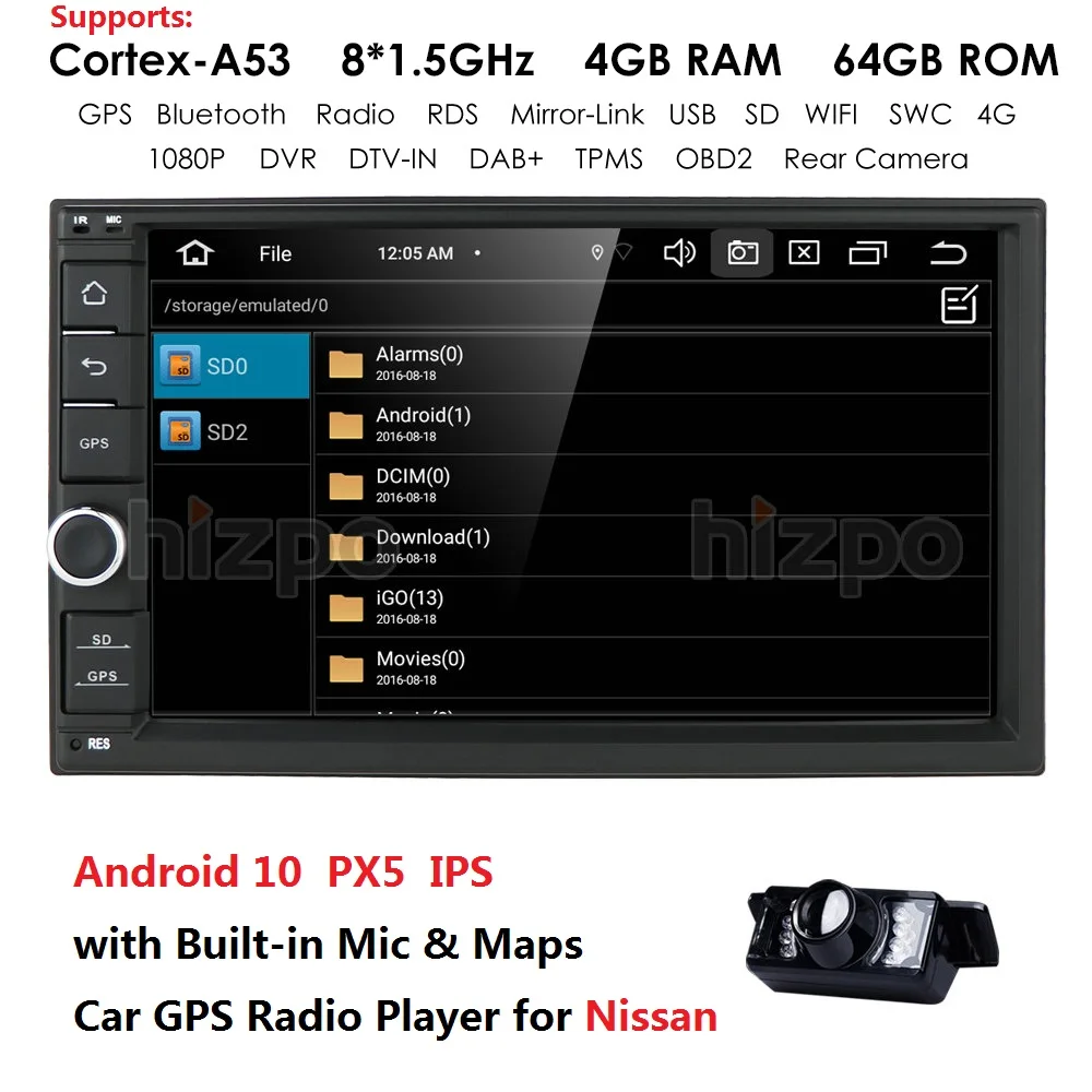 Автомагнитола 2 DIN на Android 10 мультимедийный проигрыватель под управлением с IPS