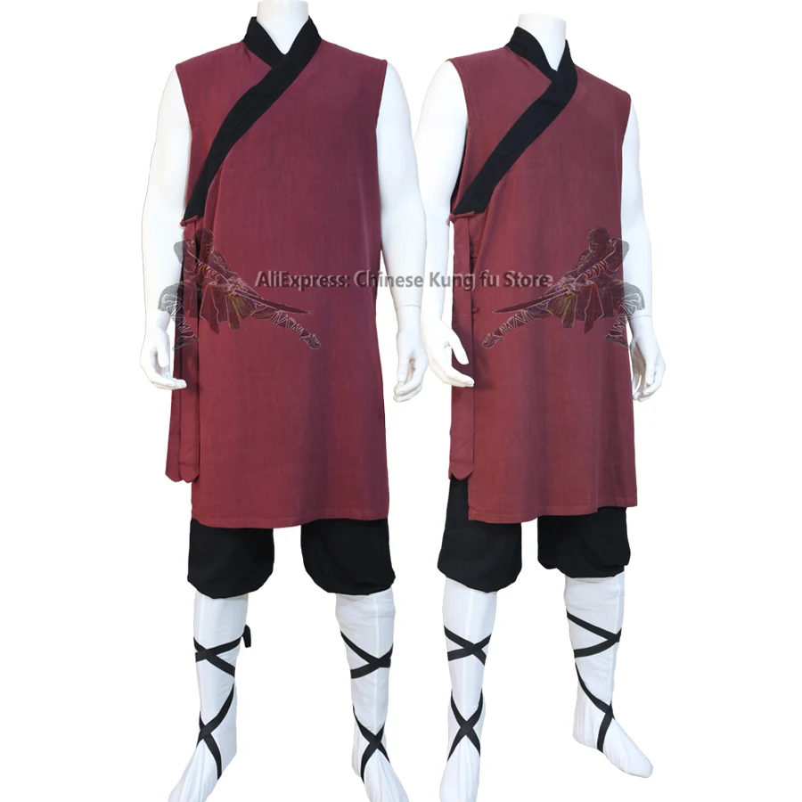 Летний костюм шаолин кунг фу с короткими рукавами одеяния буддийских монахов