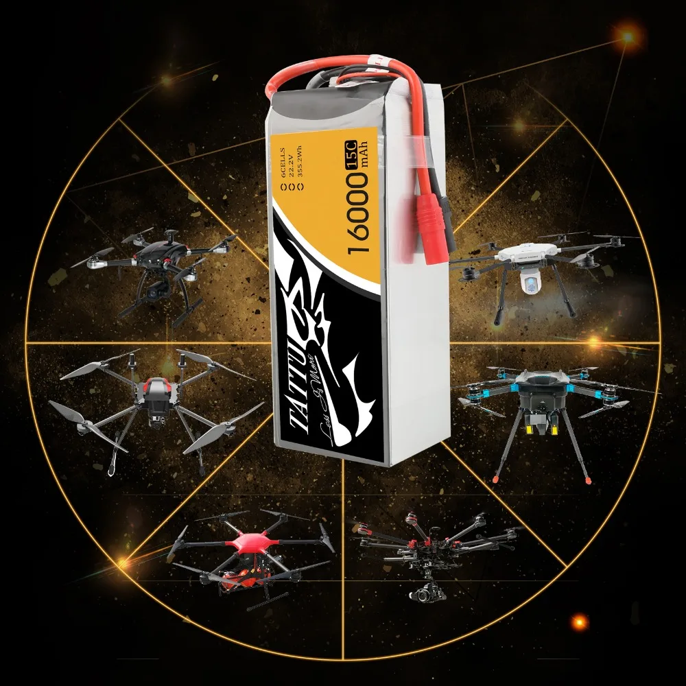 Аккумулятор LIPO TATTU 6S 22 2 в 16000 мАч 15C Max 30C для радиоуправляемого дрона|Детали и