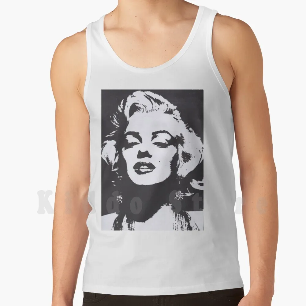 

Майка Marilyn Monroe, жилет, 100% хлопок, Мэрилин Монро, контракт теней, акрил, черно-белый