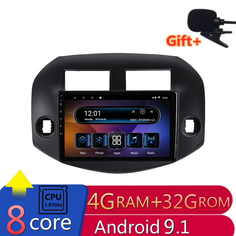 Головное устройство для Toyota RAV4 10 1 дюйма 4 Гб ОЗУ 8 ядер Android DVD GPS навигация 2007 2008 2009