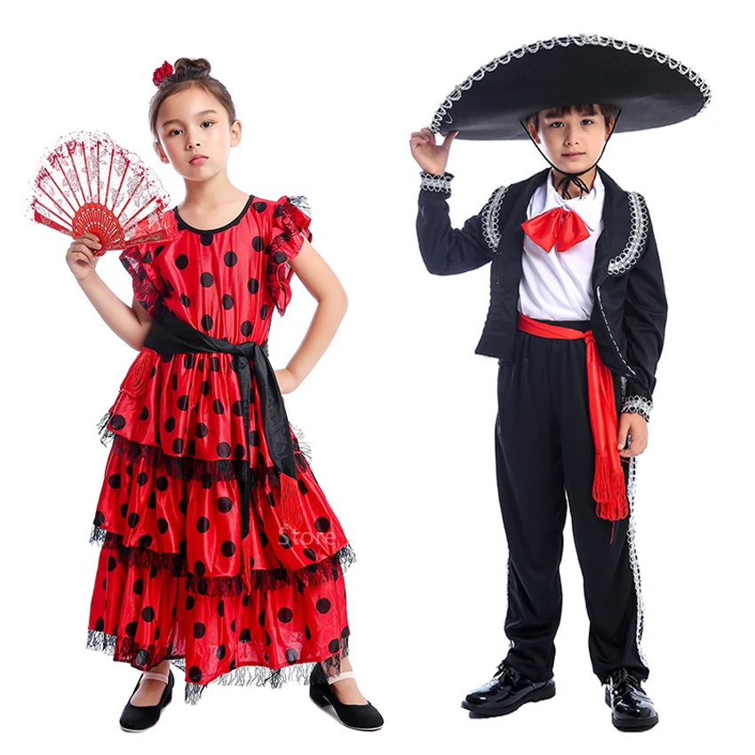 Детские испанские фламенко для девочек мексиканский мальчик мариачи Амиго