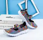 Туфли женские плетеные, дышащие удобные сандалии ручной работы, плоская подошва, повседневная обувь, большие размеры 35-42, лето 2019