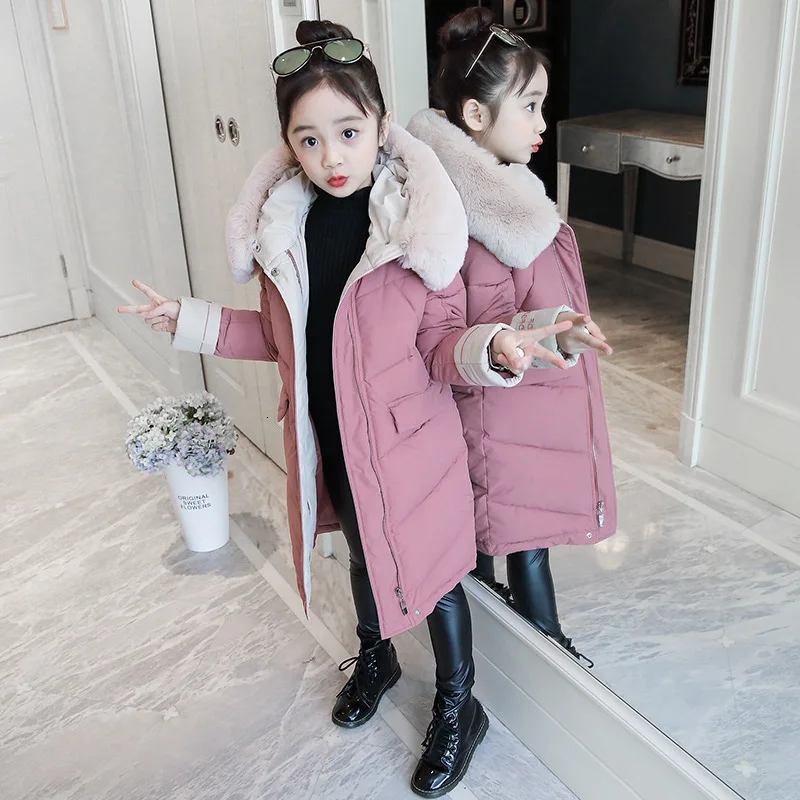 

Children`s Winter Jakcet Baby Girls Warm Clothes Infant Coat Fashion Kids Thicken Parka Hooded Outerwear Overalls for Teen 12yrs