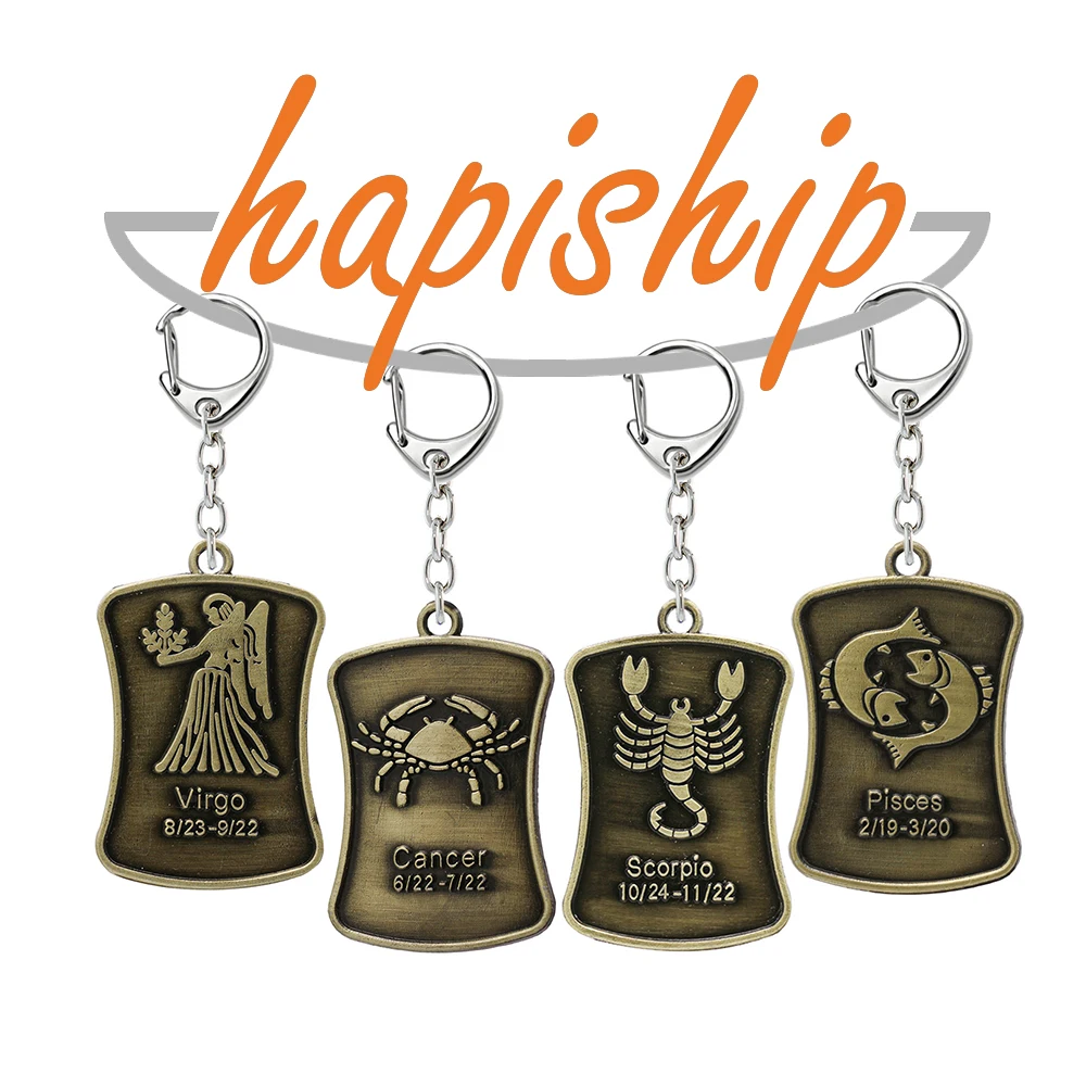 Hapiship женские/мужские Модные Винтажные бронзовые брелки ручной работы с 12