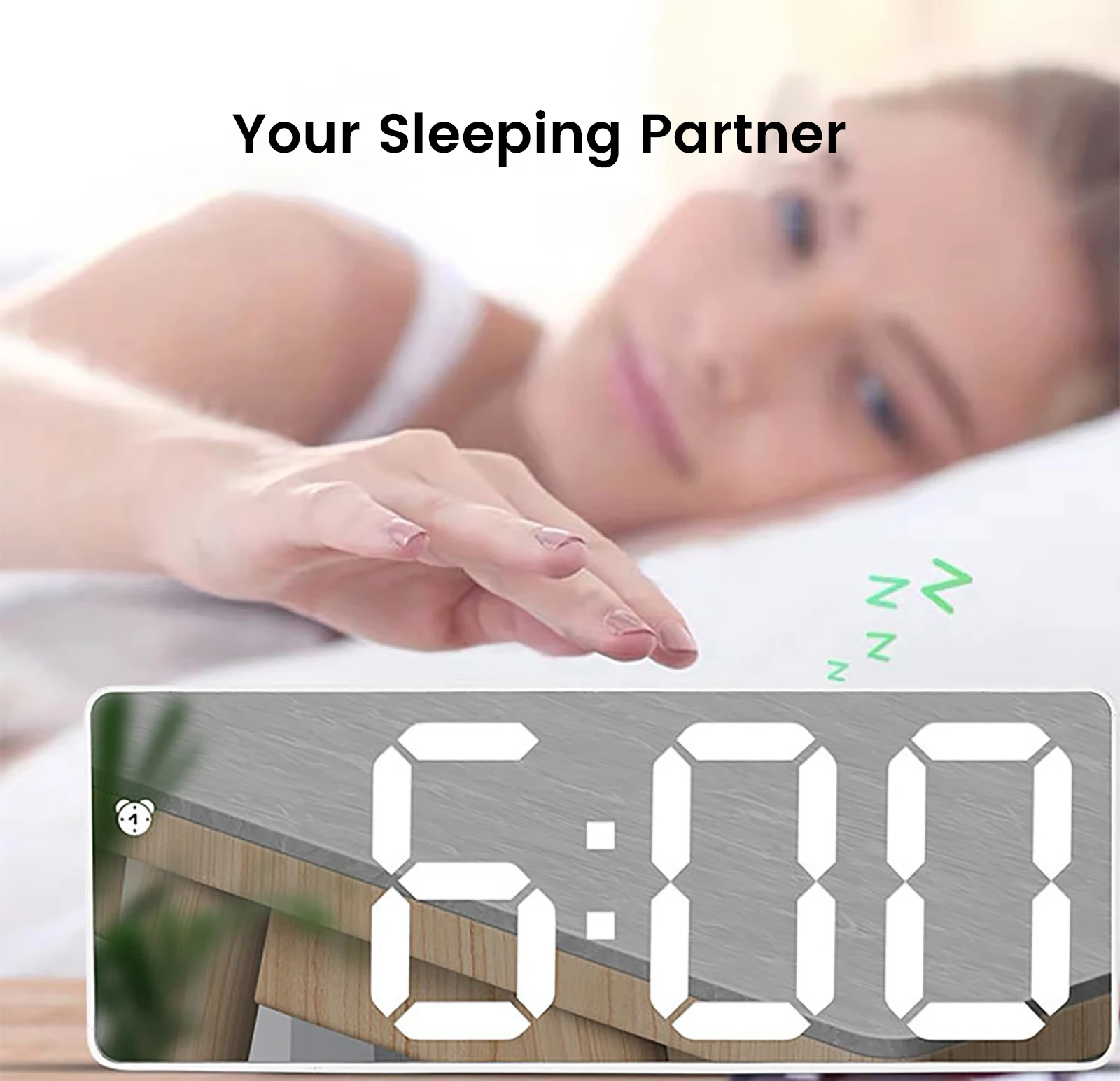 

Plug-in Purpose Battery Dual Led Alarm Mirror Clock