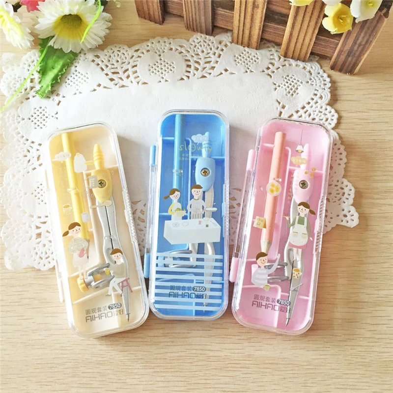 1 коробка для рисования компасы металлический компас с карандашом