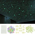3D Звезда и точки для Хранения Энергии Флуоресцентный светится в темноте светящиеся на стену наклейки для детской комнаты гостиная наклейка для дома