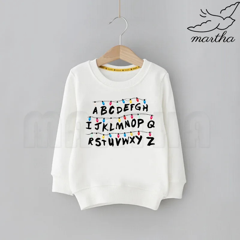 Детские толстовки с капюшоном забавным принтом из мультфильма странные вещи