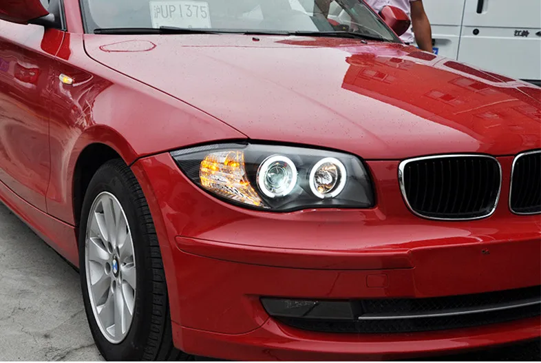 

Osmrk HID LED headlight assembly angel eye daytime running light with turn signal for BMW 1 series E87 120i 130i 2004-2011