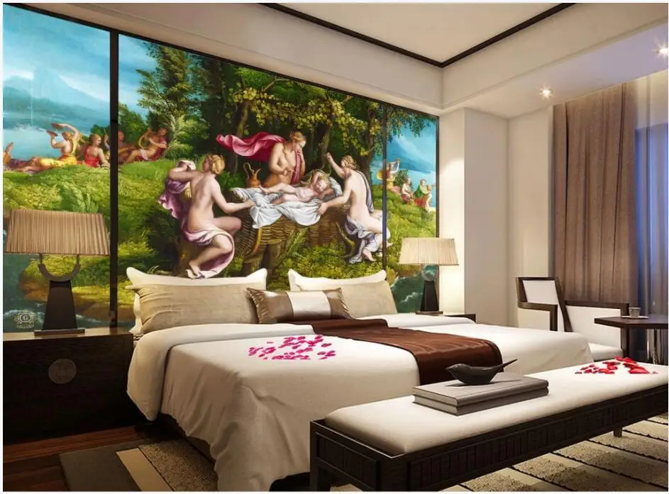 3d обои на заказ фото морского ангела обнаженной девушки оазиса фон для гостиной