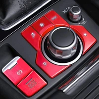 7pcs red electronic handbrake multimedia button cover trim for mazda 3 6 cx 5 cx 9 2016 2020 center console sticker