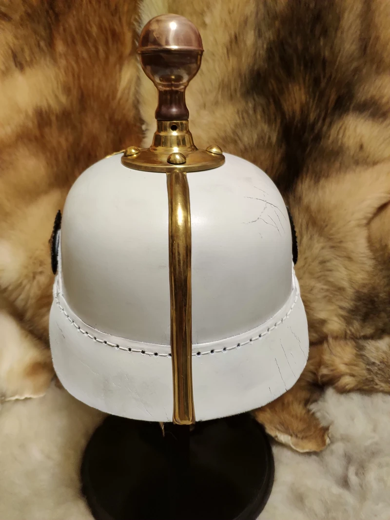 German military helmet white Knight helmets halloween party wearable Prussian helmet leather retro helmet dome military masks