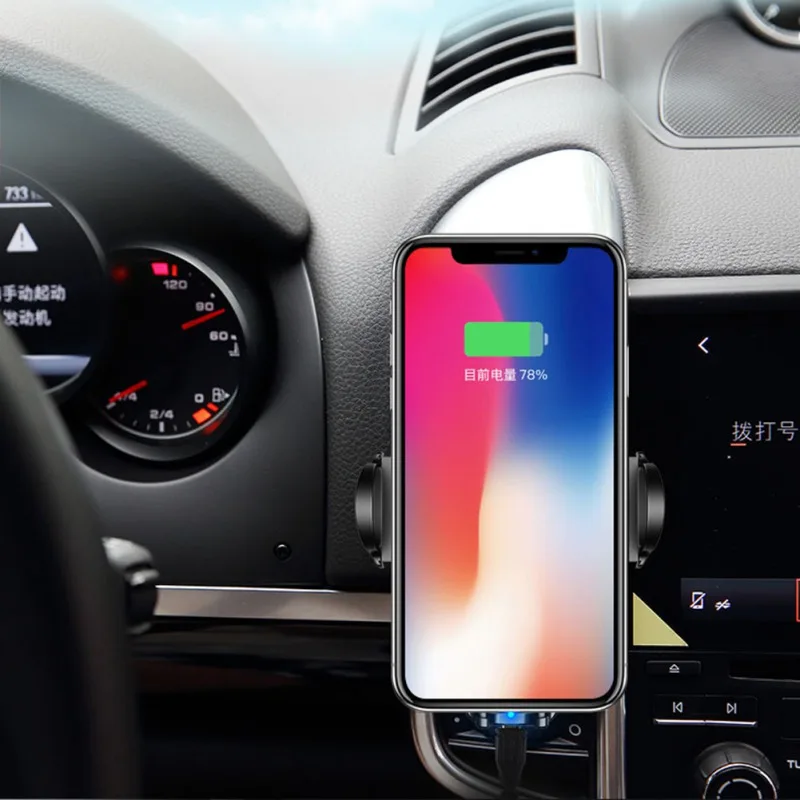 

Car CD Air Outlet Qi Car Wireless Charging Mobile Phone Bracket 10W Fast Wireless Charging Mobile Phone Bracket For IphoneX