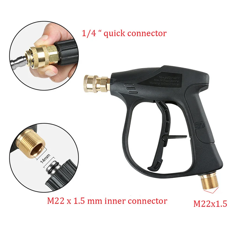 For Car Washer Water Gun Cleaning Tools with5Color Nozzles M22 Hose Connector 1L Jet Adjustable Snow Foam Lance 1/4" | Автомобили и