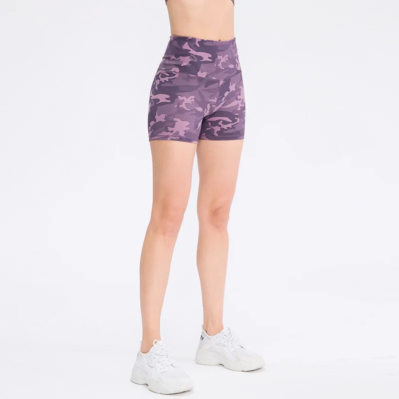 

Women Casual Sports Shorts Camouflage Print Women's Shorts Elastic Fitness Workout Shorts High Waist Lift Hip Running Shorts