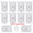 1000 мл Сделай Сам прозрачный блеск для губ питательная Жидкая Основа масло увлажняющая антипригарная губная помада длительный блеск материал гель макияж