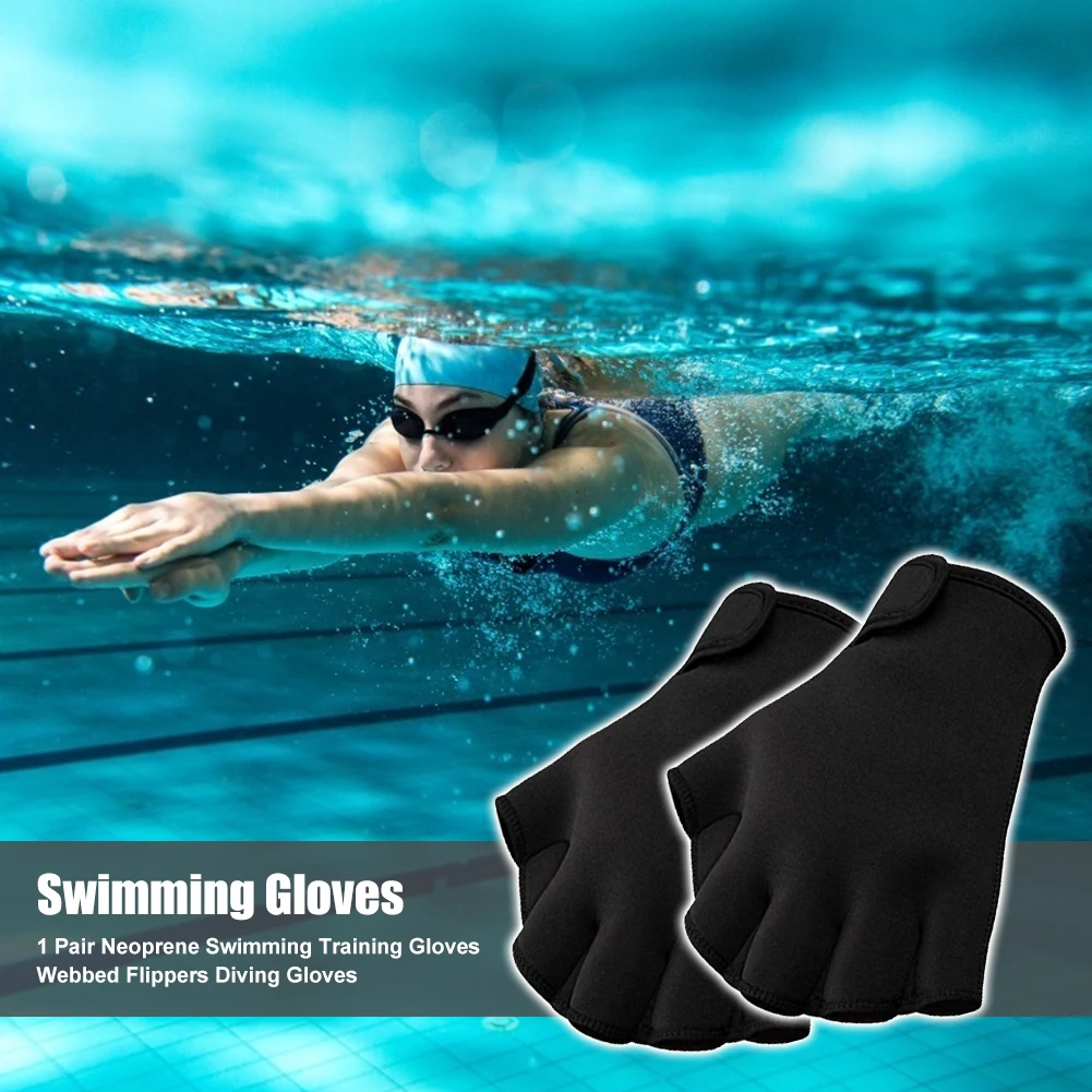 1 пара регулируемые неопреновые ласты для плавания рук перчатки водных видов