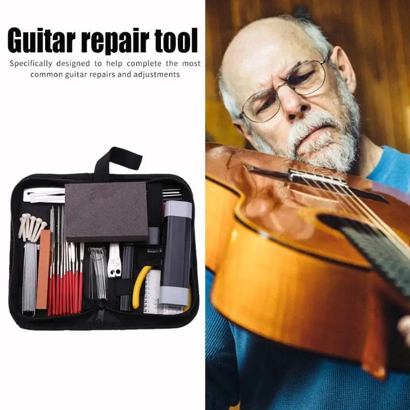 professionelle gitarre pflege werkzeug reparatur wartung tech kit set gitarren reparatur werkzeug set akustische elektrische bass gitarre werkzeuge ki