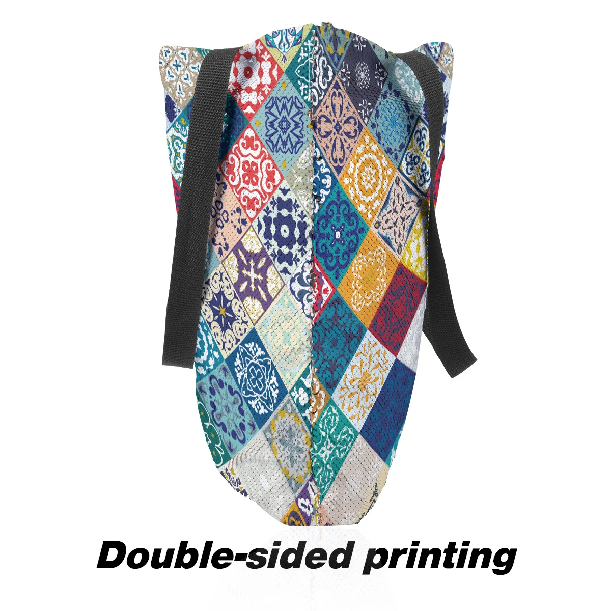 Синяя сумка на плечо с мультиклетчатым узором сумки одно блестками для женщин