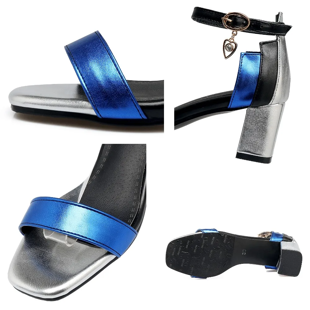 

Womens Sandals Block Single Belt Sandals Footwear Plus Size 10 Size 33 Summer Outdoor Shoes Fashion Jewelry Deco Silver Shoes