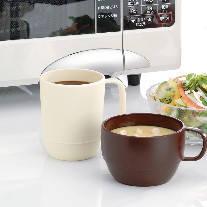 

coffee cups plastic coffee cups microwave handle 330ml drinking cup high temperature resistance 2 shape optional