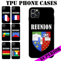 for iphone 5 6 7 8 s xr x plus 11 pro max se 2020 reunion flag coat of arms theme soft tpu phone cases