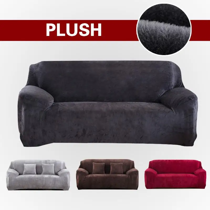 43 однотонные Цвет толстые плюшевые эластичные чехол для дивана из эластичного