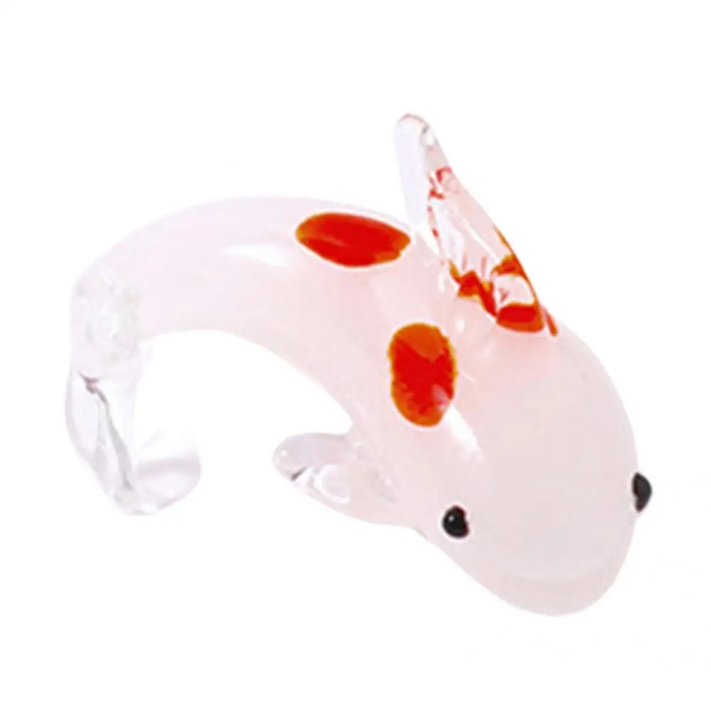 

Trendy Adorable Small Glass Fish Model Delicate Miniature Fish Toy Lovely for Home Decor