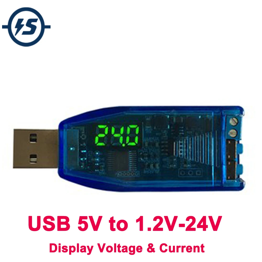 USB повышающий/понижающий преобразователь напряжения модуль питания зеленый дисплей Боковая кнопка регулировки DC-DC 5 В до 3,3 В 9 в 12 В 24 В