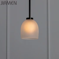 jiamen pendant lamp modern creative glass hanging lights led 9g bulb fixtures lights home living room bedroom industrial decor