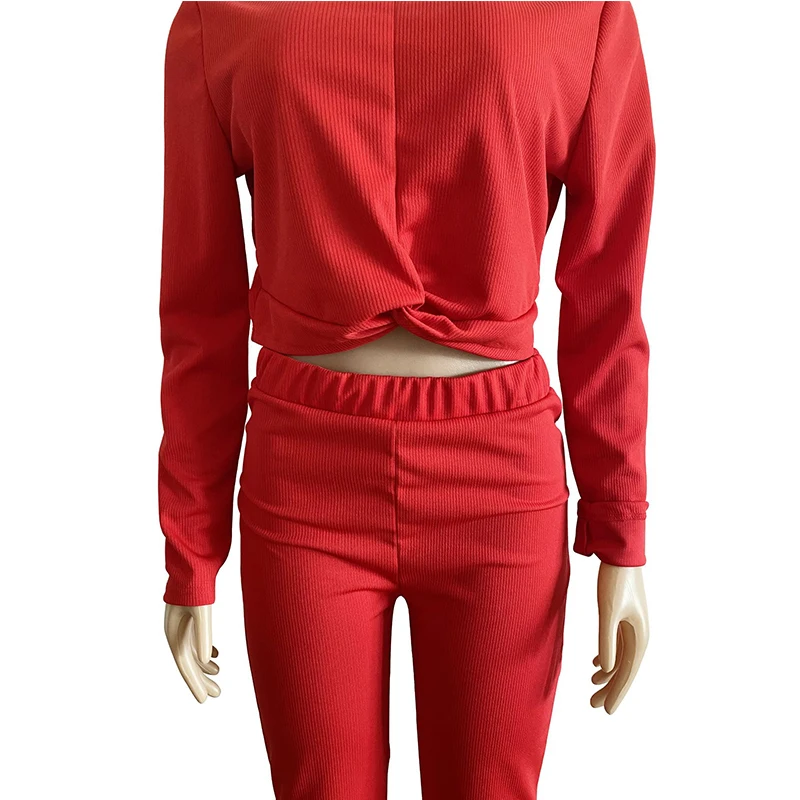 

Plus Size 2 Piece Set Women Solid Color Outfits Crop Top Set Oversized Two Piece Top and Pant Set Fall Clothes Winter Set L-4XL