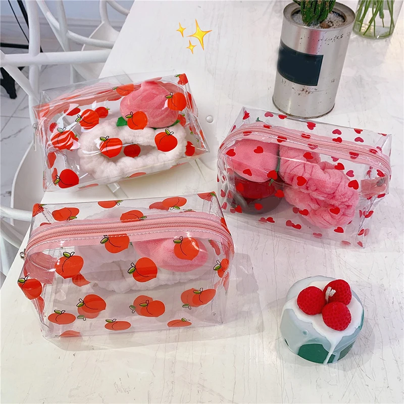 

Makeup Bag Clear Cosmetic Bag PVC Zipper Makeup Kit Travel Toiletry Organizer